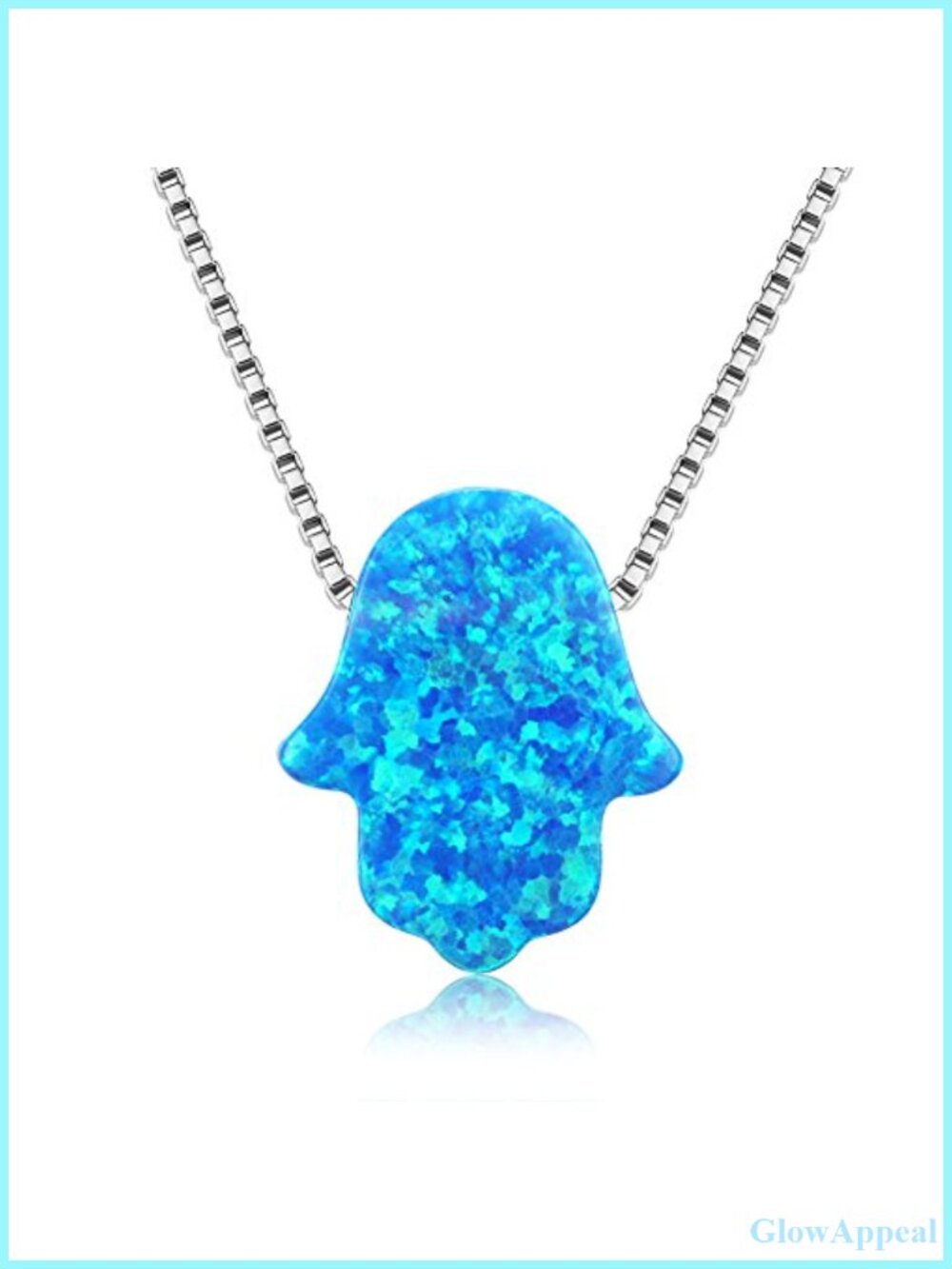 Sterling Silver Hamsa Hand Pendant Necklace Created Fire Opal Unique